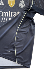 Load image into Gallery viewer, Real Madrid 2025-26 Adidas Mbappe Bellingham Away Jersey close-up of side piping