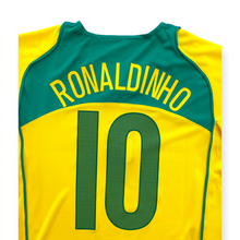 Load image into Gallery viewer, Ronaldinho #10 Brazil Retro Home Jersey - 2004-06 Total 90 Era - Nike Men’s Kit
