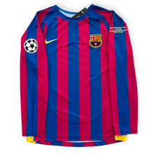 Load image into Gallery viewer, Ronaldinho 10 FC Barcelona 2006 Champions League Final Long Sleeve Retro Jersey Nike