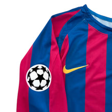 Load image into Gallery viewer, Ronaldinho 10 FC Barcelona 2006 Champions League Final Long Sleeve Retro Jersey Nike