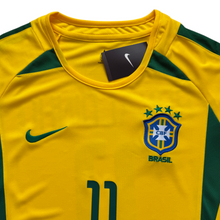 Load image into Gallery viewer, Ronaldinho 11 Brazil Nike National Football Team MENS Yellow 2002 World Cup Soccer Jersey Korea Japan MENS