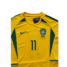 Load image into Gallery viewer, Ronaldinho 11 Brazil Nike National Football Team MENS Yellow 2002 World Cup Soccer Jersey Korea Japan MENS