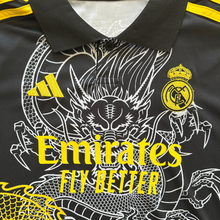 Load image into Gallery viewer, Ronaldo #7 Real Madrid "Dragon" Kids Youth Kit (Jersey + Shorts) - Adidas Champions Gold Black CR7