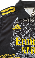 Load image into Gallery viewer, Ronaldo #7 Real Madrid "Dragon" Kids Youth Kit (Jersey + Shorts) - Adidas Champions Gold Black adidas logo 2