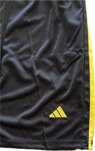 Load image into Gallery viewer, Ronaldo #7 Real Madrid "Dragon" Kids Youth Kit (Jersey + Shorts) - Adidas Champions Gold Black shorts adidas logo