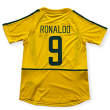 Load image into Gallery viewer, Ronaldo 9 Brazil Nike National Football Team Yellow 2002 World Cup Soccer Jersey Korea Japan