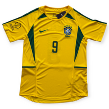 Load image into Gallery viewer, Ronaldo 9 Brazil Nike National Football Team Yellow 2002 World Cup Soccer Jersey Korea Japan