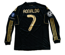 Load image into Gallery viewer, Cristiano Ronaldo 2011-12 Real Madrid Adidas Away Black long sleeve UCL champions league jersey
