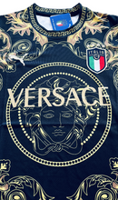 Load image into Gallery viewer, Italy x Versace Soccer Jersey - Black & Gold Baroque Medusa Edition Azzurri