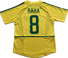 Load image into Gallery viewer, Kaka 8 Brazil Nike National Football Team Yellow 2002 World Cup Soccer Jersey Football Korea Japan