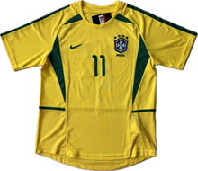 Load image into Gallery viewer, Ronaldinho 11 Brazil Nike National Football Team MENS Yellow 2002 World Cup Soccer Jersey Korea Japan MENS