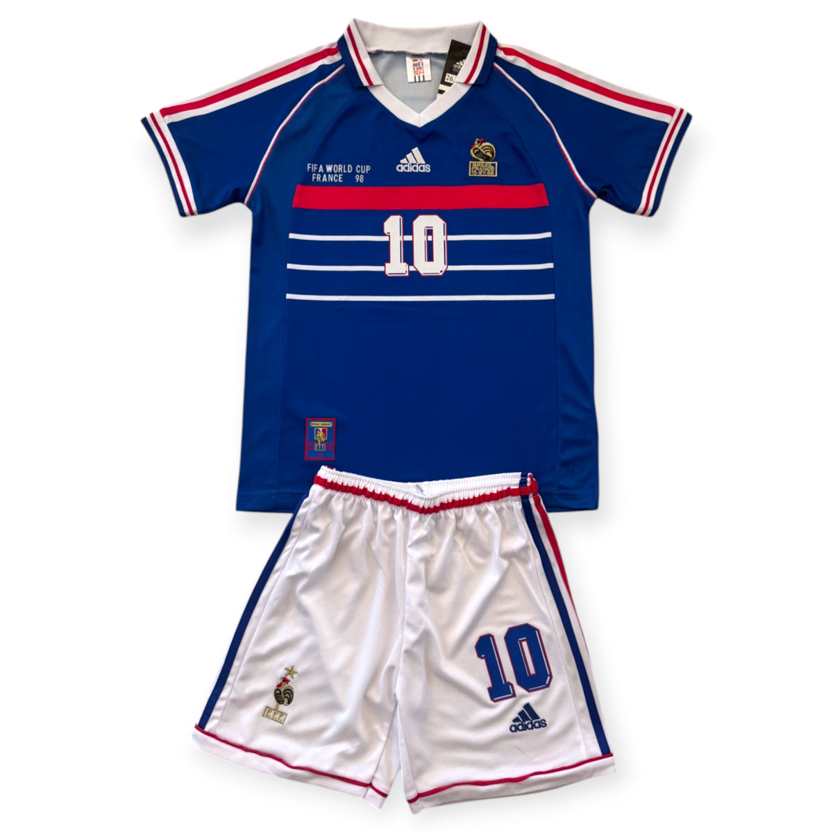 Zinedine Zidane #10 France 1998 World Cup Retro Kids Jersey