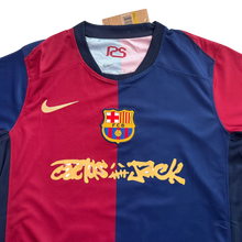 Load image into Gallery viewer, Lamine Yamal #19 FC Barcelona x Travis Scott Cactus Jack Men’s Soccer Jersey closeup