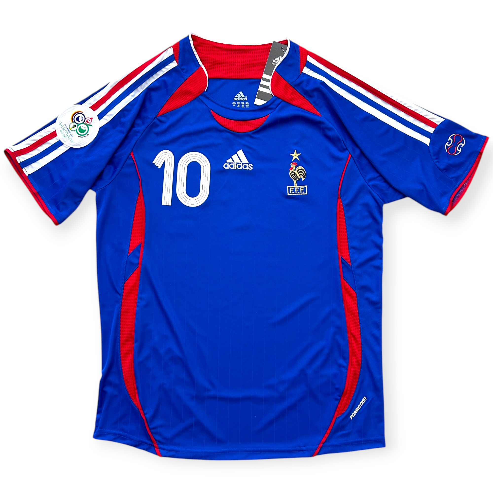 2006 Adidas France World Cup Zinedine Zidane Blue Jersey Shirt