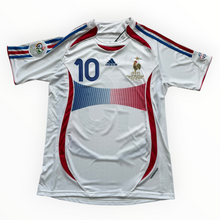 Load image into Gallery viewer, 2006 Adidas France World Cup Zinedine Zidane MENS Jersey Shirt Away Kit Vintage Retro Embroidered Gold
