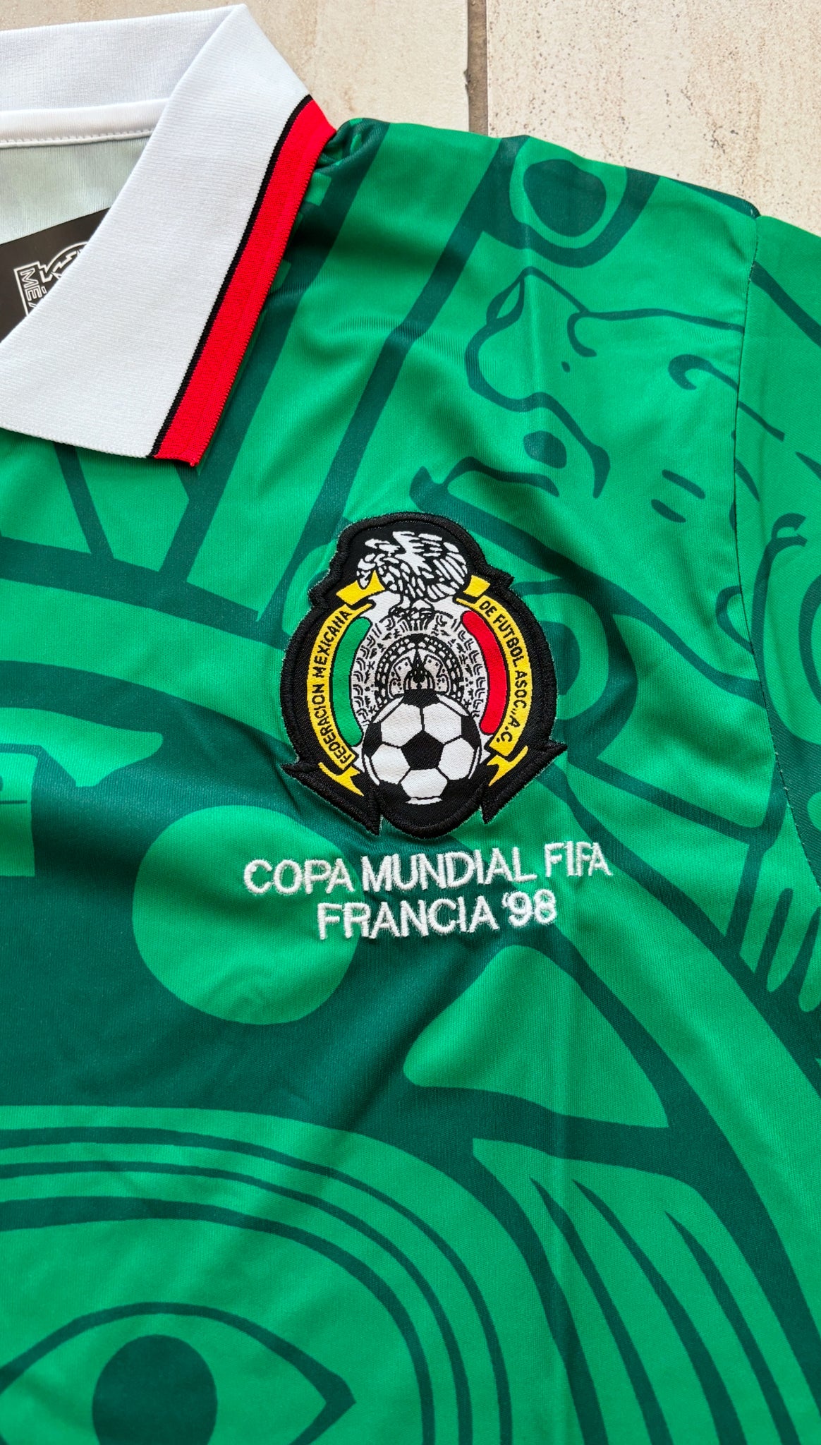 ABA Mexico 1998 World Cup Home Jersey - Retro Aztec Calendar