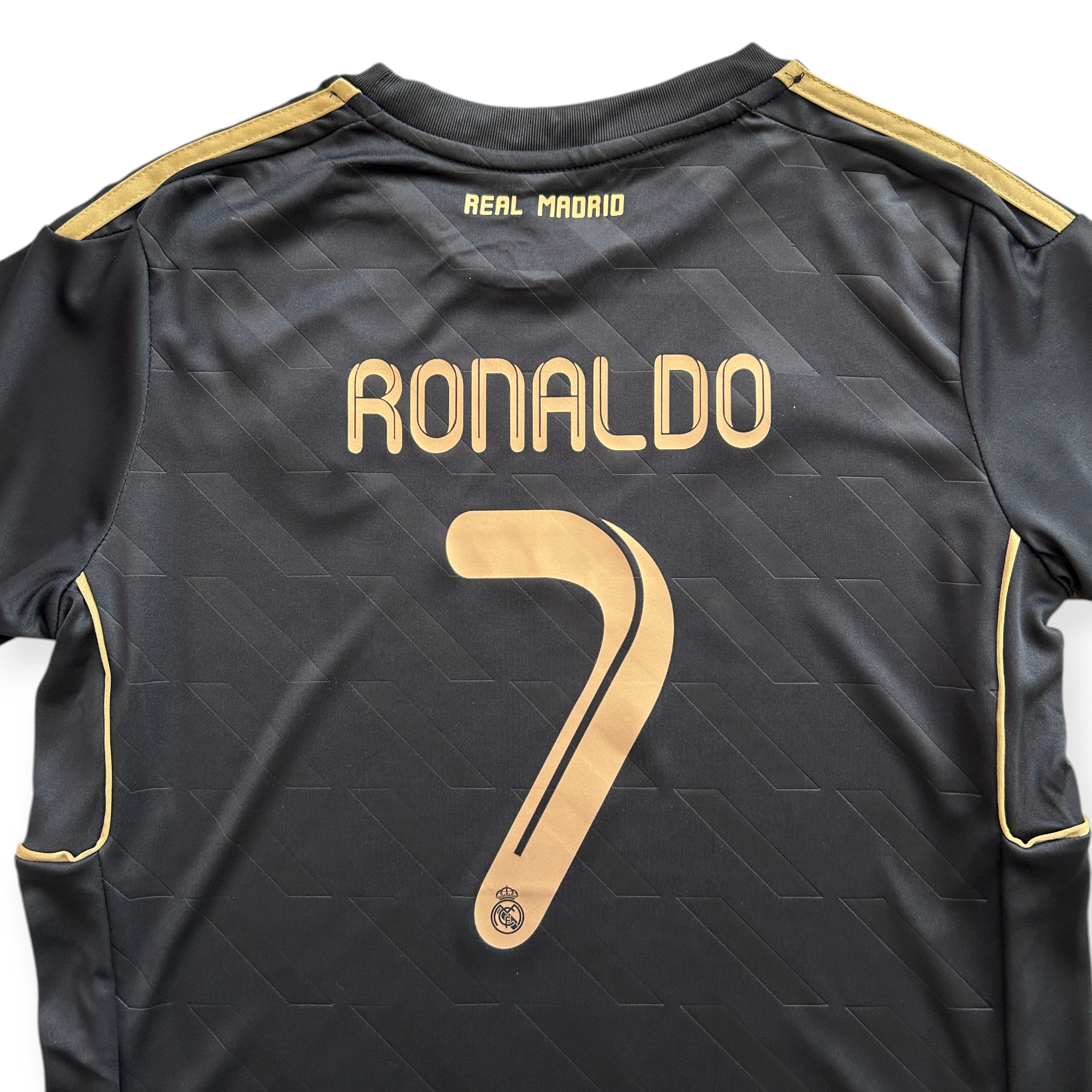 Cristiano Ronaldo #7 2011-12 Real Madrid Adidas Away Black Gold