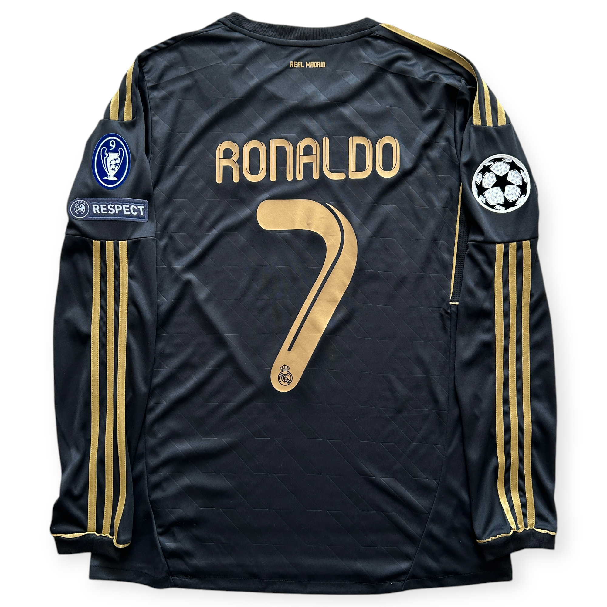 Cristiano Ronaldo 2011-12 Real Madrid Adidas Away Black long Cristiano Ronaldo 2011-12 Real Madrid Adidas Away Black long