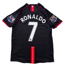 Load image into Gallery viewer, Cristiano Ronaldo 7 Manchester United 2007-08 Black Away Retro Jersey - Gold EPL Champions Patches Mens Nike
