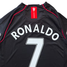 Load image into Gallery viewer, Cristiano Ronaldo 7 Manchester United 2007-08 Black Away Retro Jersey - Gold EPL Champions Patches Mens Nike
