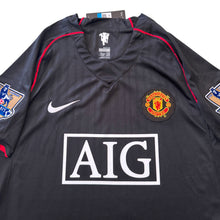 Load image into Gallery viewer, Cristiano Ronaldo 7 Manchester United 2007-08 Black Away Retro Jersey - Gold EPL Champions Patches Mens Nike
