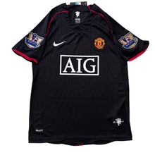 Load image into Gallery viewer, Cristiano Ronaldo 7 Manchester United 2007-08 Black Away Retro Jersey - Gold EPL Champions Patches Mens Nike
