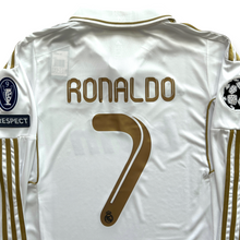 Load image into Gallery viewer, Cristiano Ronaldo #7 Real Madrid Adidas 2011-12 Home Jersey - Long Sleeve "Gold Edition" UCL Kit MEN
