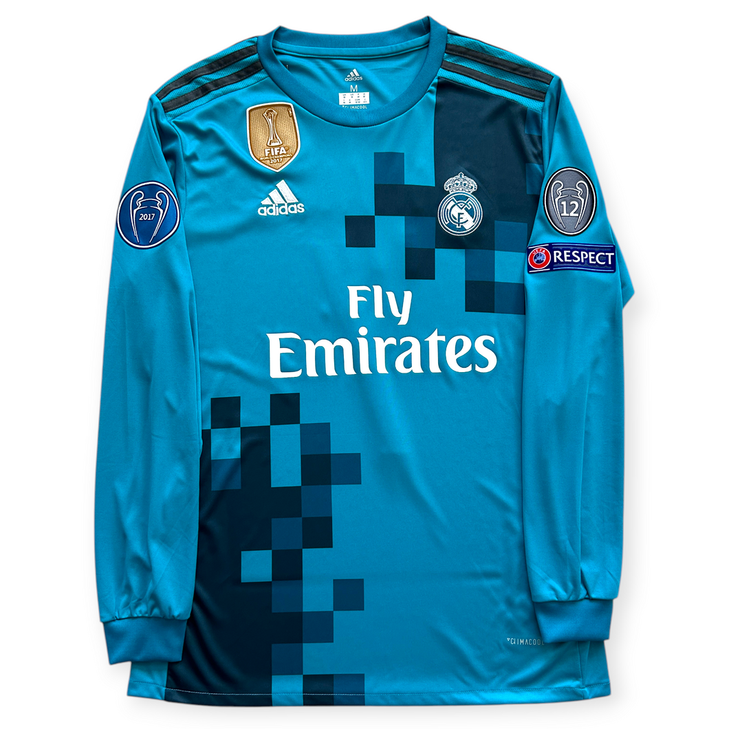Real Madrid 2018 Ronaldo 7 シャツ Cristiano Ronaldo #7 Real Madrid Adidas 2017-18 Away Jersey - Long