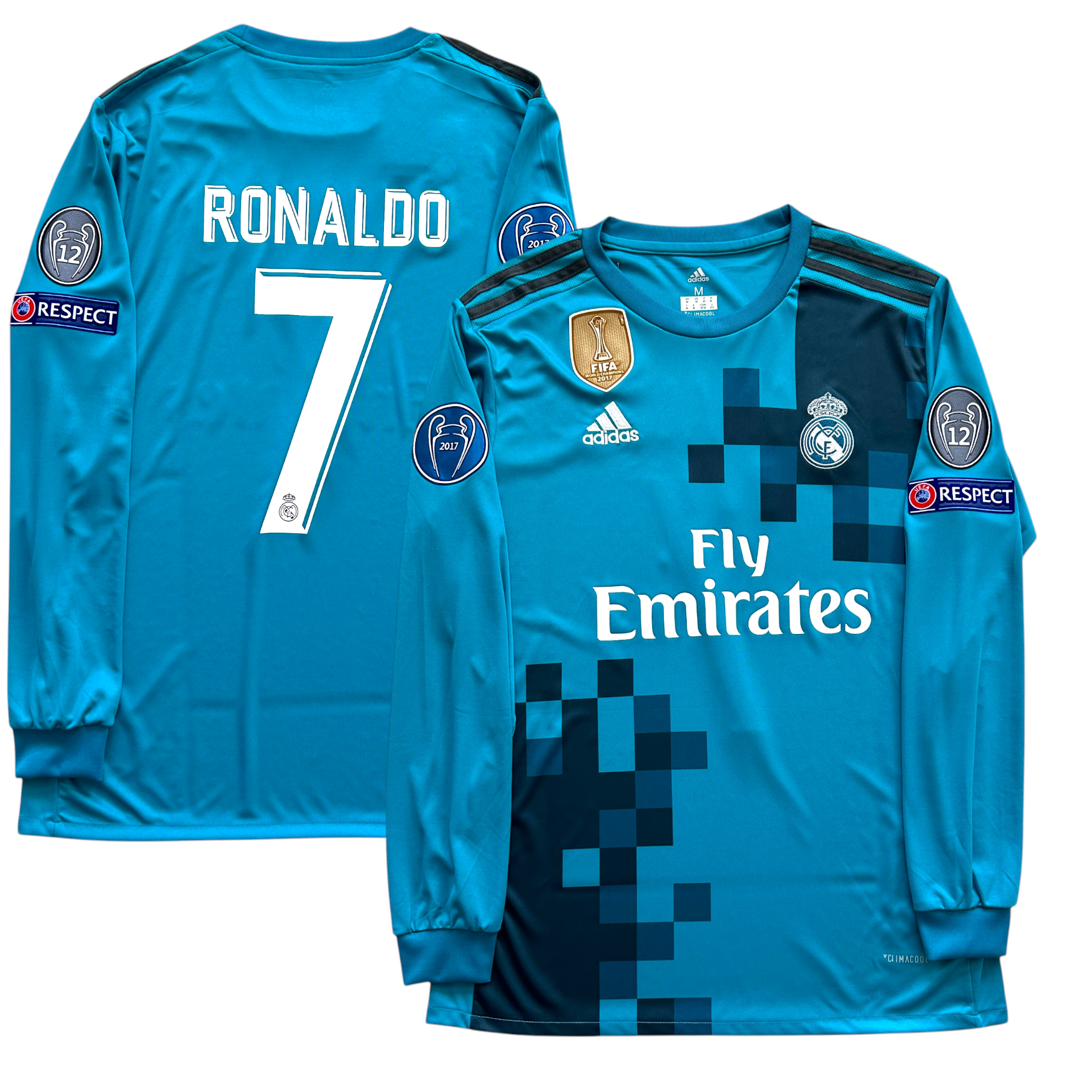 Cristiano Ronaldo #7 Real Madrid Adidas 2017-18 Away Jersey - Long