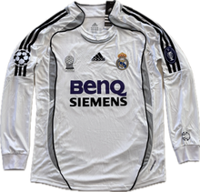 Load image into Gallery viewer, David Beckham #23 Real Madrid Adidas 2006-07 Long Sleeve Home Jersey - Final Season Champions back front 
