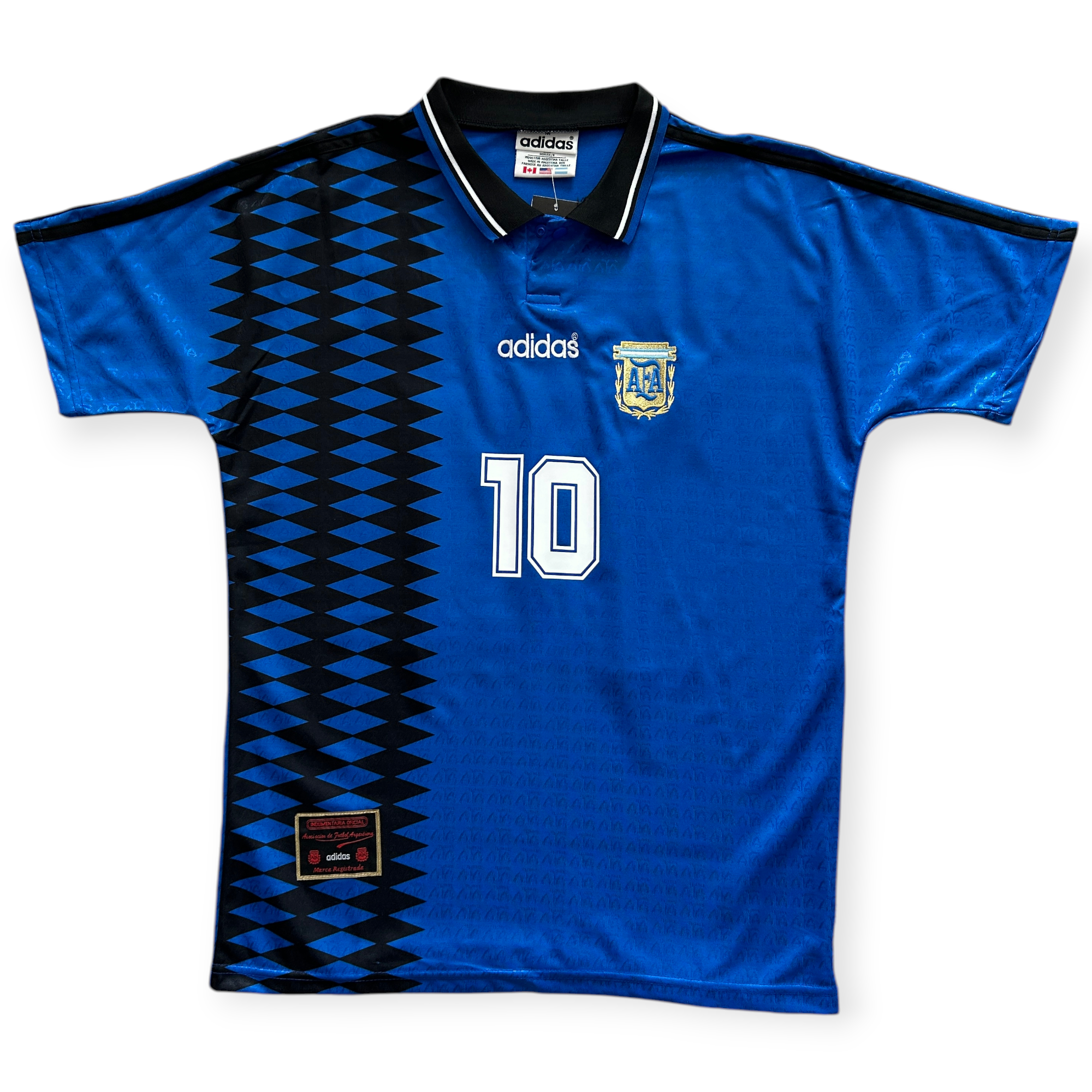 Diego Maradona #10 Argentina Adidas 1994 World Cup Away Jersey