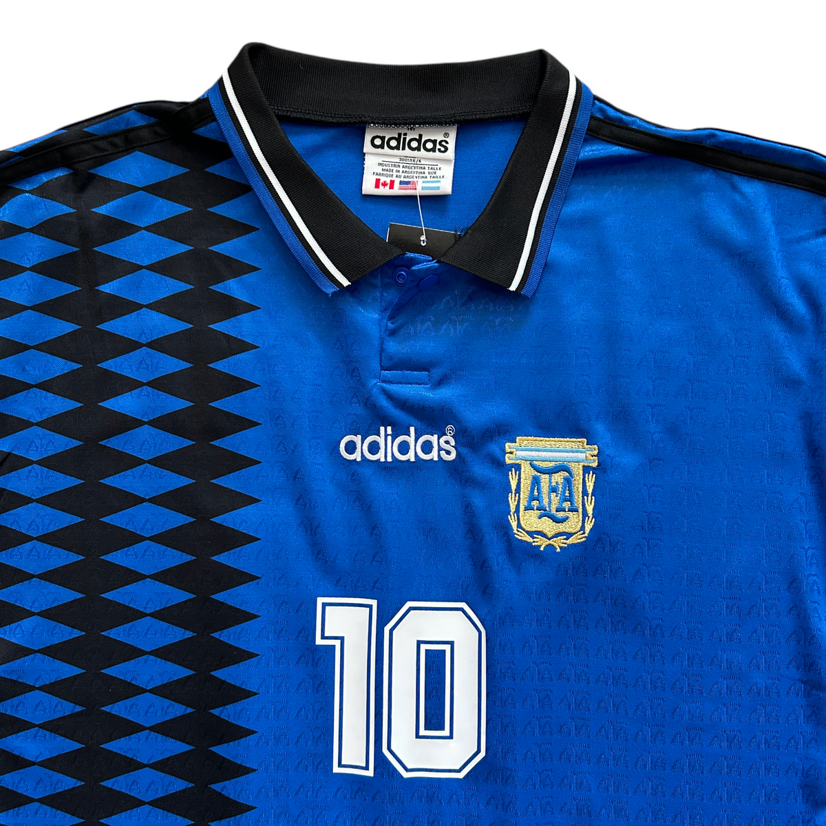 Diego Maradona #10 Argentina Adidas 1994 World Cup Away Jersey