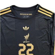 Load image into Gallery viewer, H. LOZANO #22 Mexico "Mexico de Oro" Black &amp; Gold Jersey - Adidas Originals Special Edition Long Sleeve
