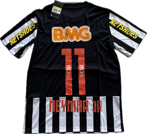 Neymar JR 11  Nike Santos FC Soccer Jersey Classic  Black White Football Shirt MENS