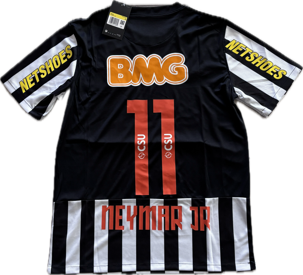 Neymar JR 11  Nike Santos FC Soccer Jersey Classic  Black White Football Shirt MENS