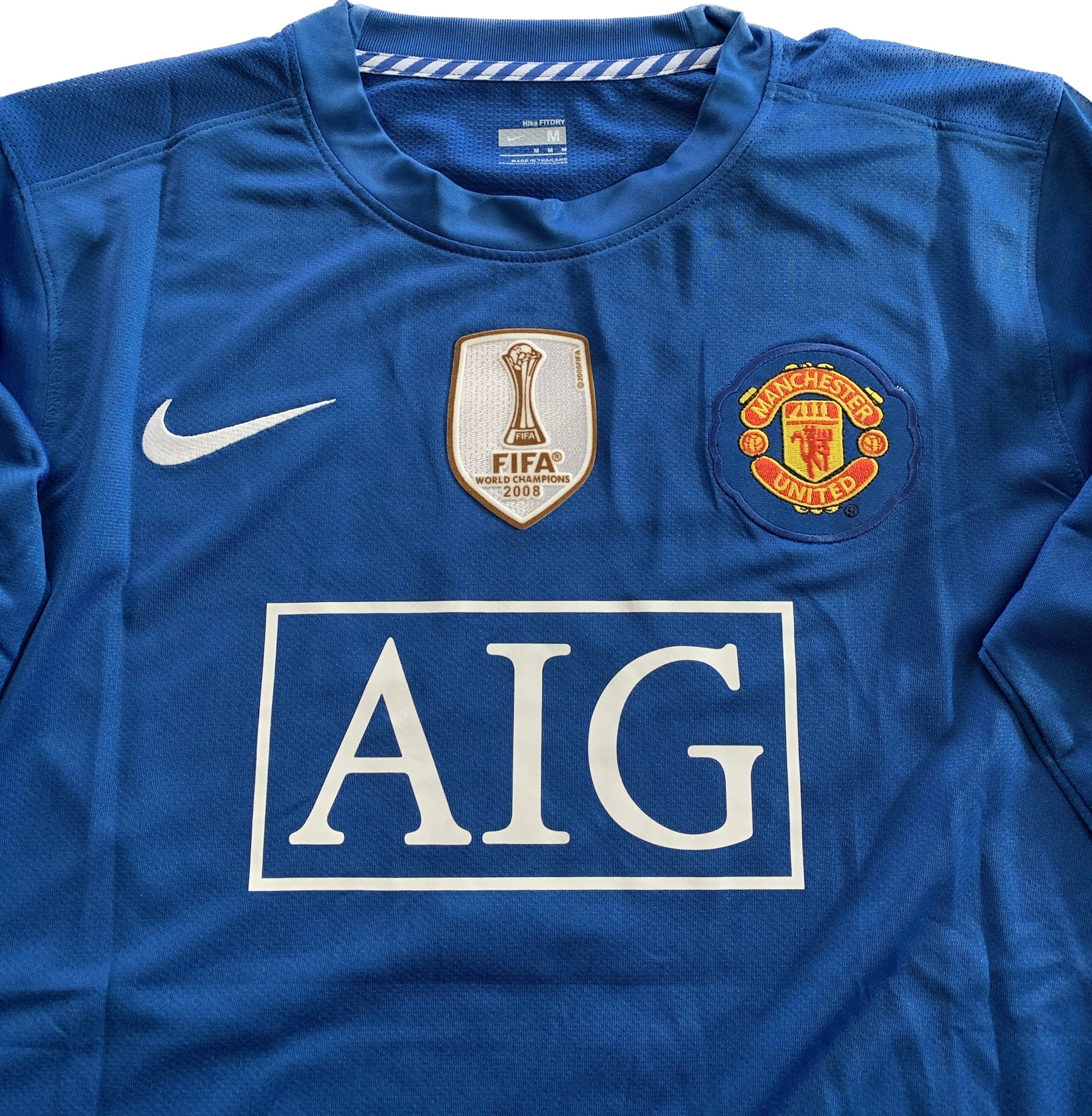 08/09 Nike Manchester United Cristiano Ronaldo Blue Jersey Shirt Kit Real  Madrid