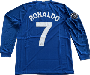 Manchester United Blue Nike VIntage Cristiano Ronaldo 2008/2009 UCL Final  Long Sleeve Jersey UEFA Champions League Ballstar