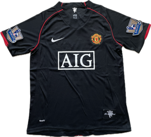 Manchester United 2007/2008 Cristiano Ronaldo Soccer Jersey Away Champions League Black