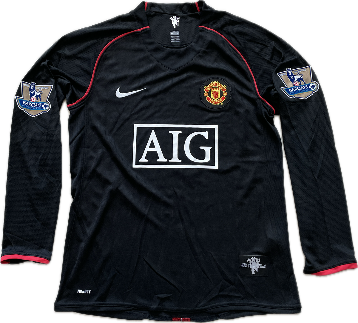 Manchester United 2007/2008 Cristiano Ronaldo Black Long Sleeve Soccer ...