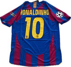 Ronaldinho 10 Jersey FC Barcelona Nike 2006 Retro Football Soccer Jersey Football Champions League Final Paris