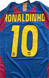 Ronaldinho 10 Jersey FC Barcelona Nike 2006 Retro Football Soccer Jersey Football Champions League Final Paris