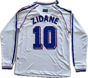 Zinedine Zidane #10 Adidas France 1998 World Cup Final Away Jersey - Long Sleeve
