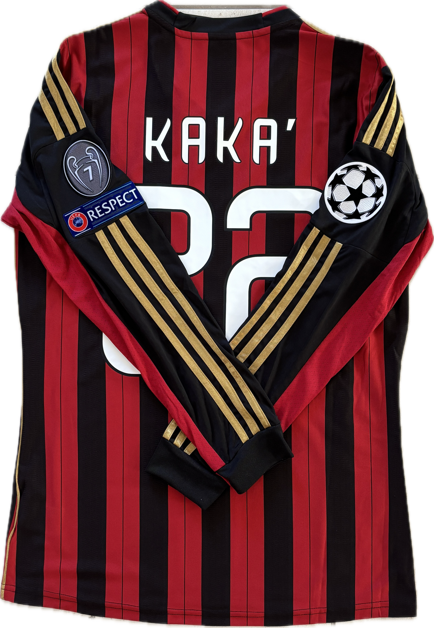 Kaká #22 AC Milan 2013-14 Champions League Home Jersey - Adidas Kaká #22 AC Milan 2013-14 Champions League Home Jersey - Adidas