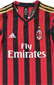 Kaká #22 AC Milan 2013-14 Champions League Home Jersey - Adidas Long Sleeve