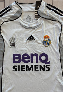 David Beckham #23 Real Madrid Adidas 2006-07 Long Sleeve Home Jersey - Final Season Champions League Edition