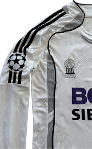 David Beckham #23 Real Madrid Adidas 2006-07 Long Sleeve Home Jersey - Final Season Champions League Edition