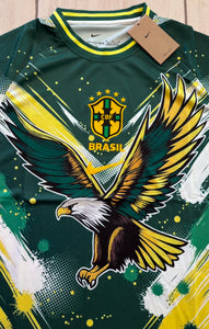 Brazil "Eagle" Special Edition Soccer Jersey - Green & Yellow Graphic Shirt