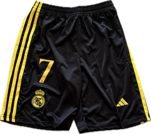 Ronaldo #7 Real Madrid "Dragon" Youth Kit (Jersey + Shorts) - Adidas Champions Gold Black CR7