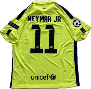 Neymar Jr #11 Nike Barcelona 2015-16 Away Jersey - Champions League & World Champions Patch