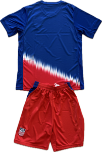 USMNT USA Men's Soccer Jersey and Shorts Set - Blue & Red Graphic Kit